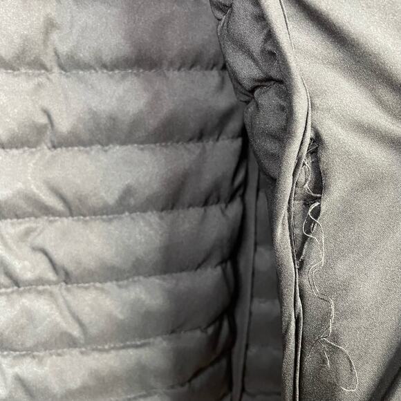 Talbots Black Velvet Down Quilted Puffer Jacket Coat Faux Fur Collar 16P 16 P - Picture 9 of 17